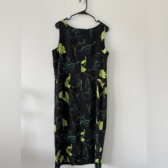 Studio 1 Women's Black Floral Maxi Dress 14 Petite Spring Vintage - Picture 2 of 14